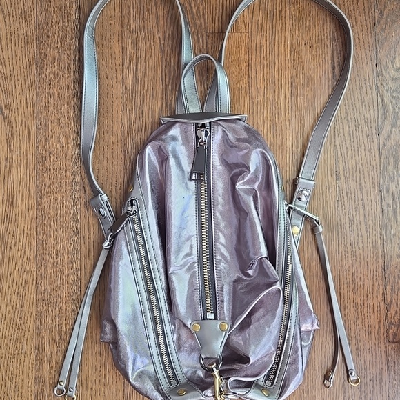 Rebecca Minkoff Nylon Medium Zip Julian Backpack Anthrocite, NWT, City Chic Edgy main image 12